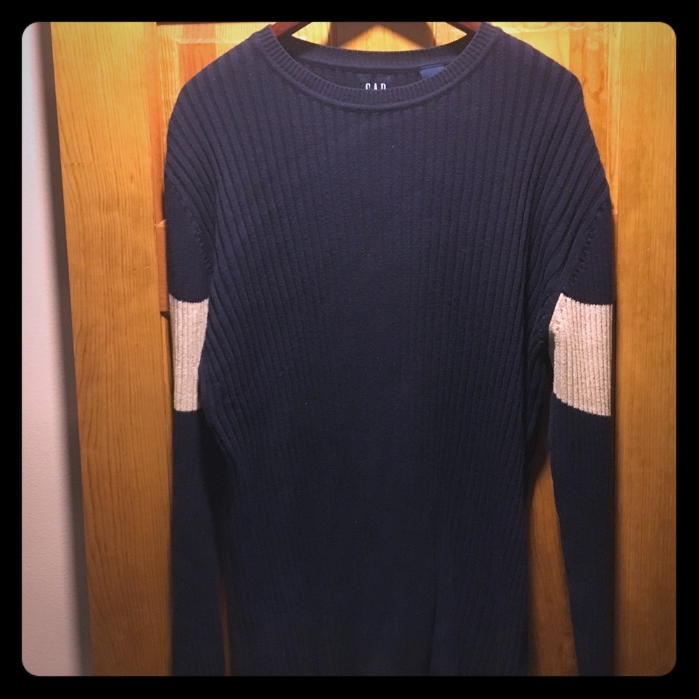 VINTAGE 90s Y2K Gap Ribbed Crewneck Sweater Men's L
